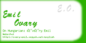 emil ovary business card